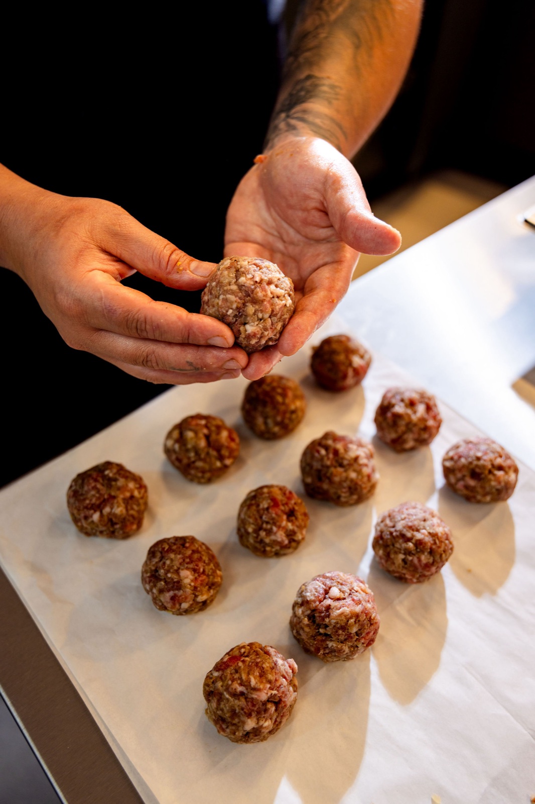 Polpette feitas à mão no Per Se